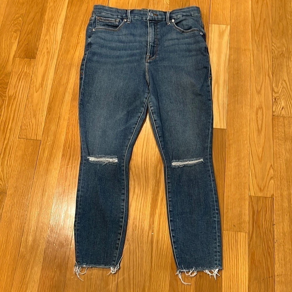 GOOD American distress jeans size 15 juniors .